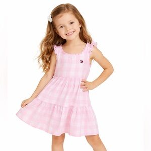 Tommy hilfiger girl pink plaid dress size 6
